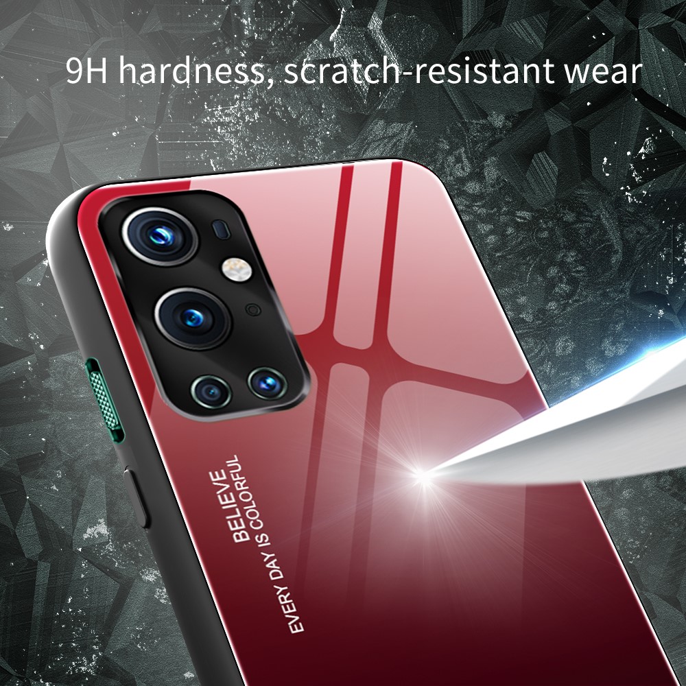 TPU -rahmenkoffer Für OnePlus 9 Pro Falbitärer Glasabdeckung TPU -rahmen - Blau Schwarz