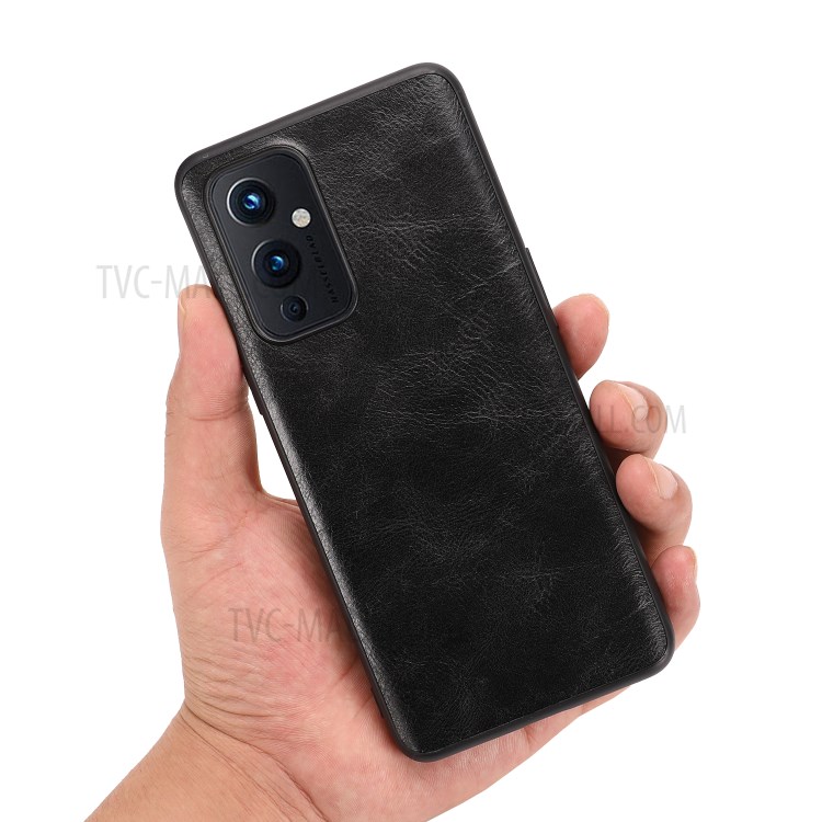 Crazy Horse Texture PU Leather Coated Plastic+TPU Case for OnePlus 9 (EU / US Version) - Black-3