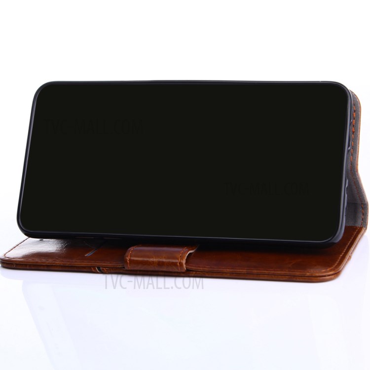 Splicing Geometric Pattern Card Slots Leather Mobile Casing for OnePlus 9 (IN / CN Version) - Black-2