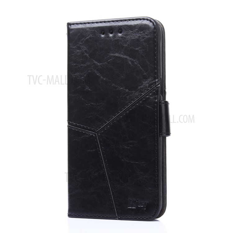Splicing Geometric Pattern Card Slots Leather Mobile Casing for OnePlus 9 (IN / CN Version) - Black-6