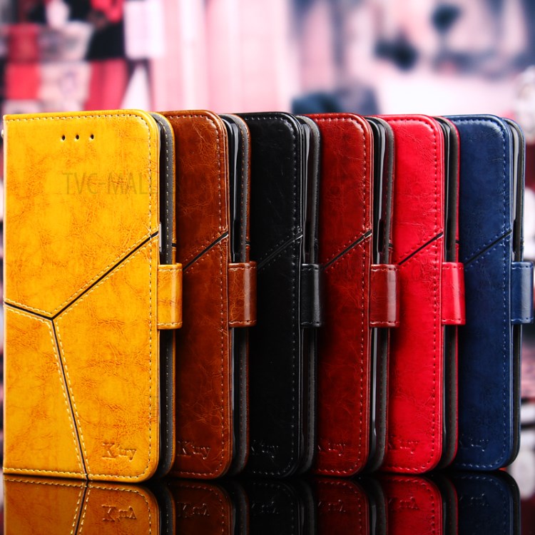 Splicing Geometric Pattern Card Slots Leather Mobile Casing for OnePlus 9 (IN / CN Version) - Black-8