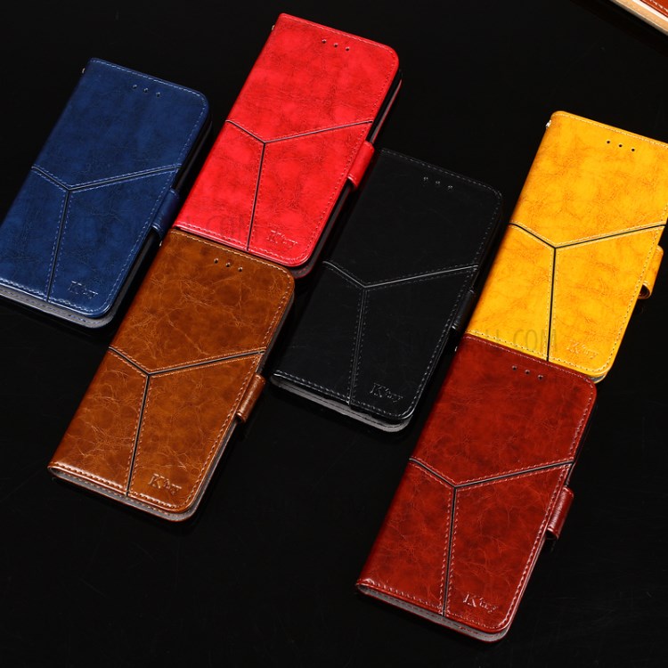 Splicing Geometric Pattern Card Slots Leather Mobile Casing for OnePlus 9 (IN / CN Version) - Black-9