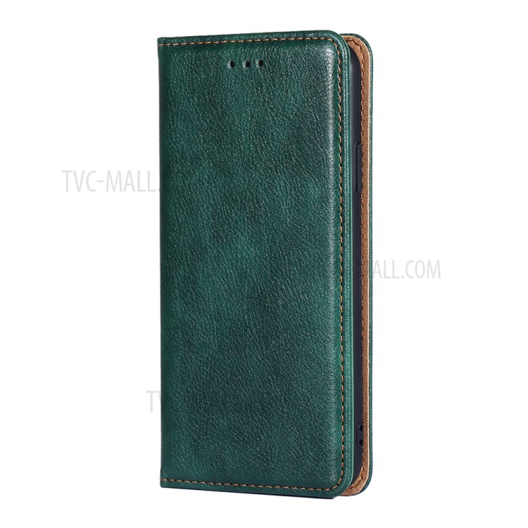 Auto-Absorbed Leather Phone Stand Case for OnePlus 9 (IN / CN Version) - Green-2