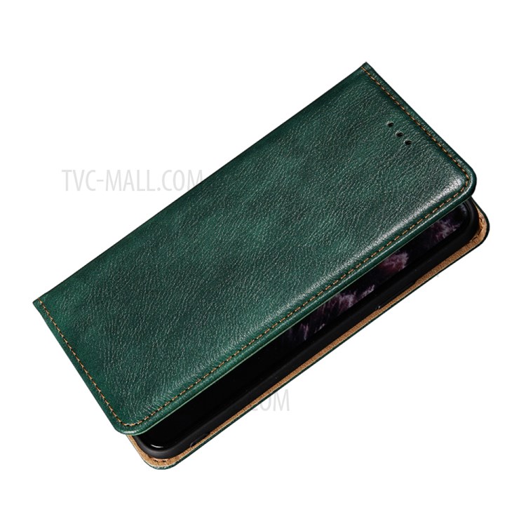 Auto-Absorbed Leather Phone Stand Case for OnePlus 9 (IN / CN Version) - Green-4