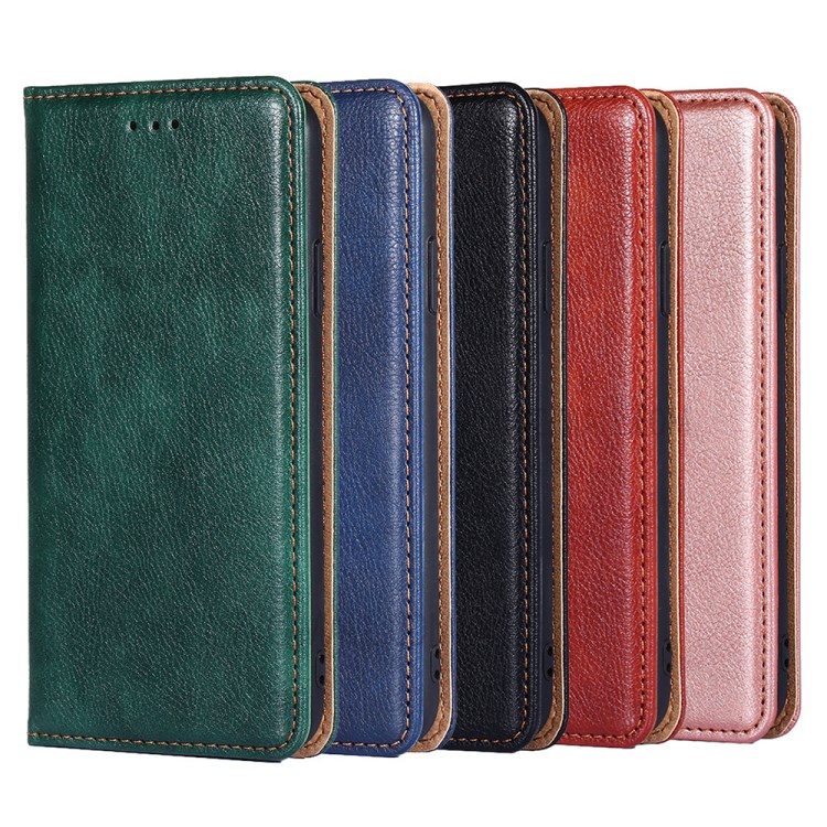 Auto-Absorbed Leather Phone Stand Case for OnePlus 9 (IN / CN Version) - Green-8