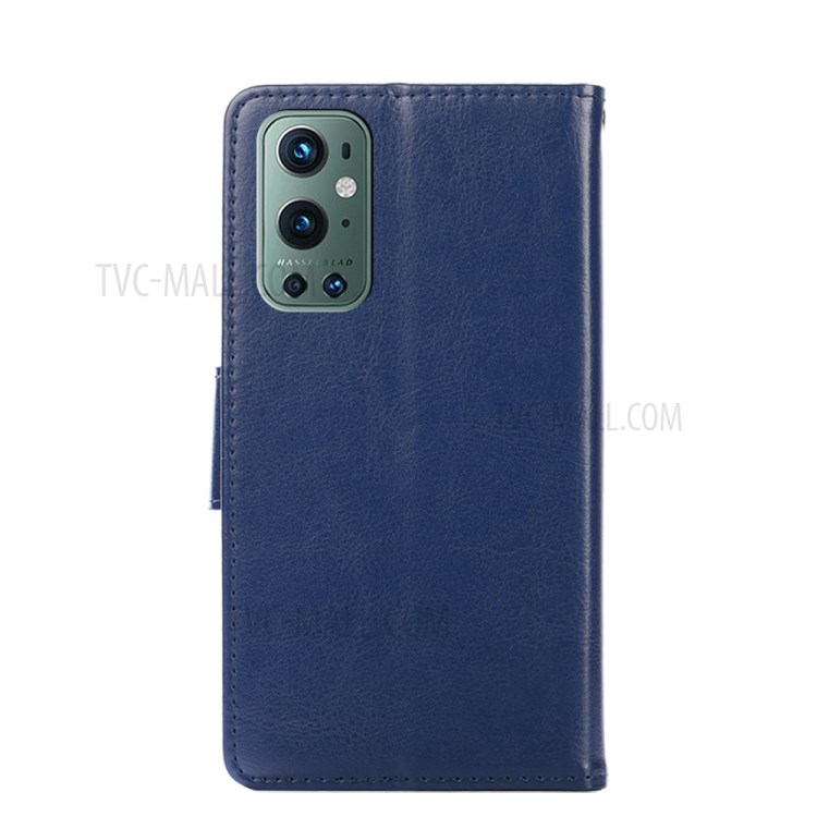 Wallet Stand Design Leather Protective Case for OnePlus 9 Pro - Dark Blue-7