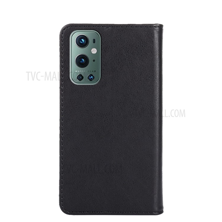 Auto-absorbed Closing Retro Style PU Leather Mobile Phone Case Wallet for OnePlus 9 Pro - Black-7