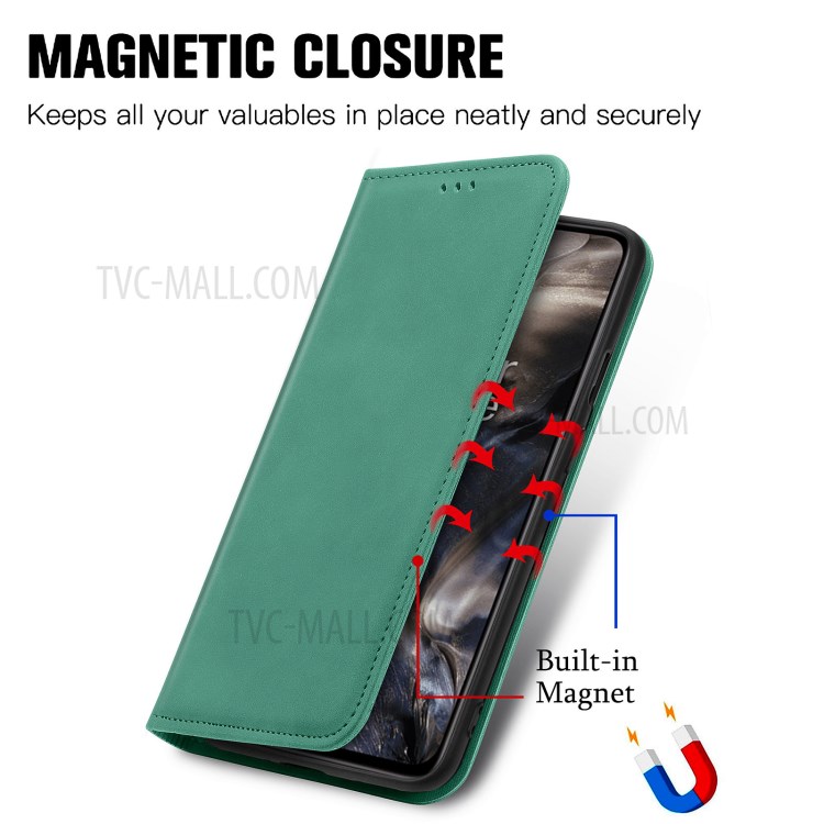 Auto-absorbed Vintage PU Leather Phone Casing for OnePlus Nord - Green-4