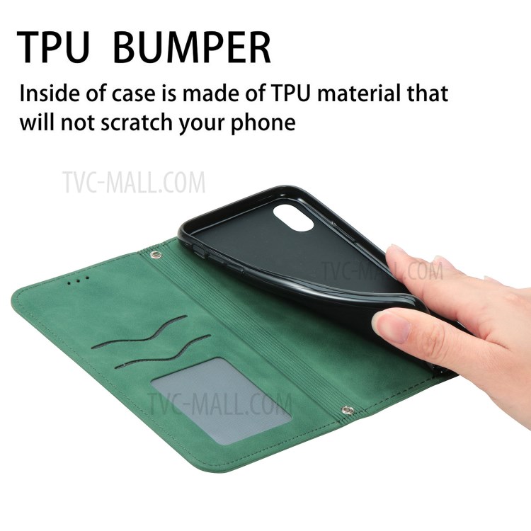 Boîtier de Téléphone en Cuir PU Vintage Auto-absorbé Pour OnePlus Nord - Vert