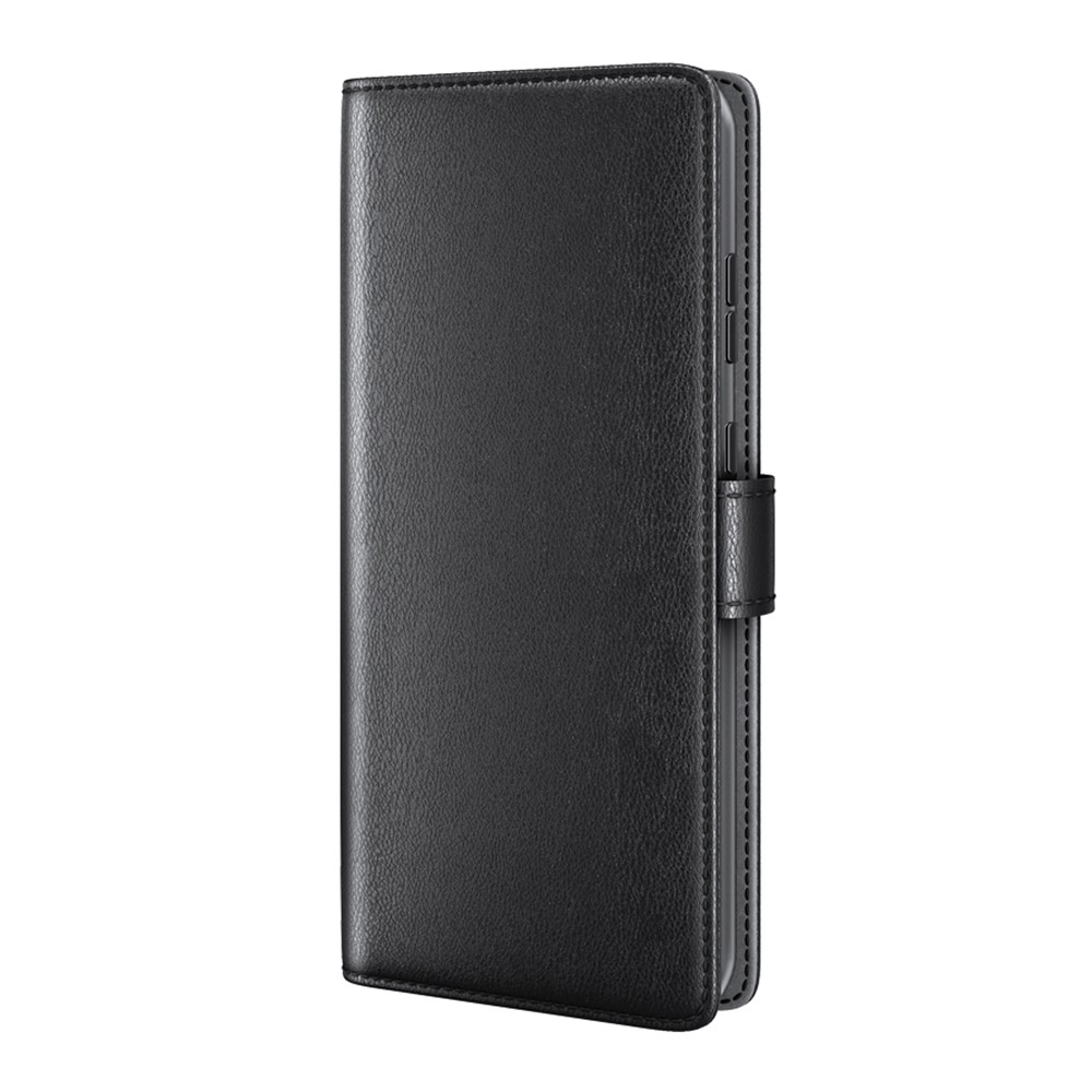 Genuine Split Leather Wallet Stand Protective Case for OnePlus 9 Pro - Black-2