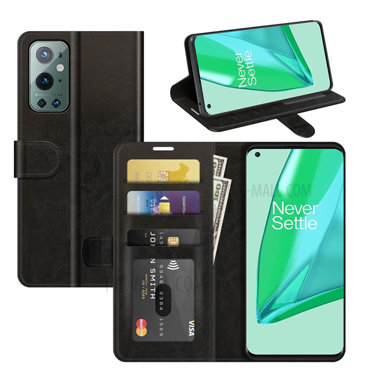 Crazy Horse Texture Stand Design Wallet Leather Case for OnePlus 9 Pro - Black-8