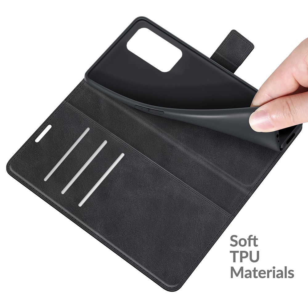 Fpr OnePlus 9 Pro Magnetic Clasp Leather Mobile PhoneCase Wallet Stand Cover - Black-7