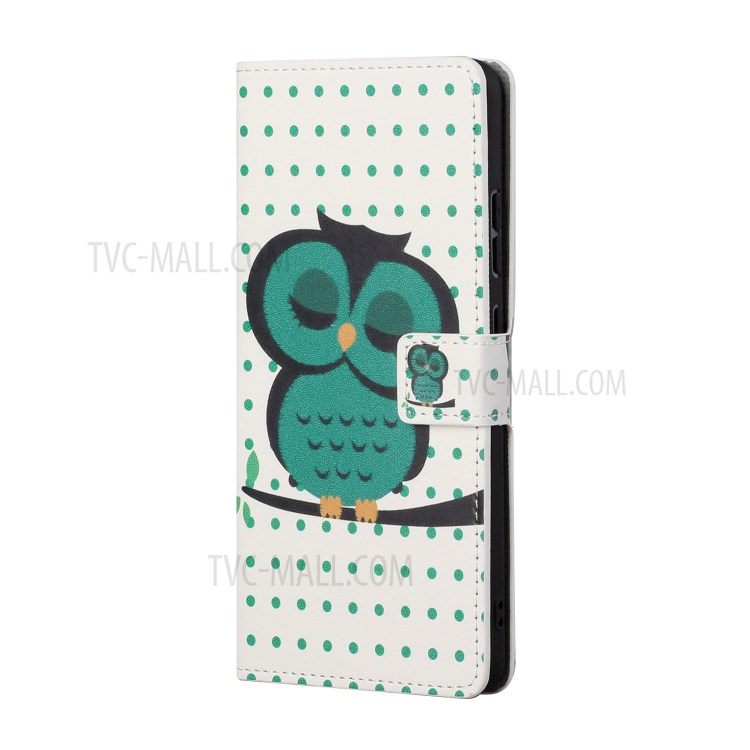 Wallet Design Full Protection Pattern Printing Leather Protective Case with Stand for OnePlus 9R - Single Owl-3