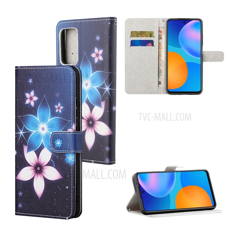 New 3D Cross Texture Pattern Printing Leather Phone Case for OnePlus 9R Wallet Stand Shell - Flower-7