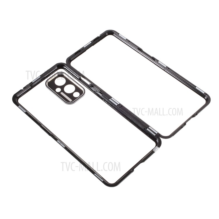 HD-doppelseitiges Gehärtetes Glas + Schloss-Installation Metall-Magnetrahmenkoffer Für Einplus 9 (in / CN-Version) - Schwarz-4