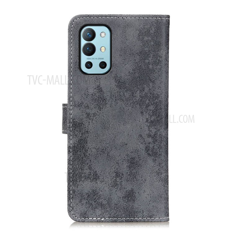 Vintage Style Protective PU Leather Wallet Case with Stand for OnePlus 9R - Grey-3