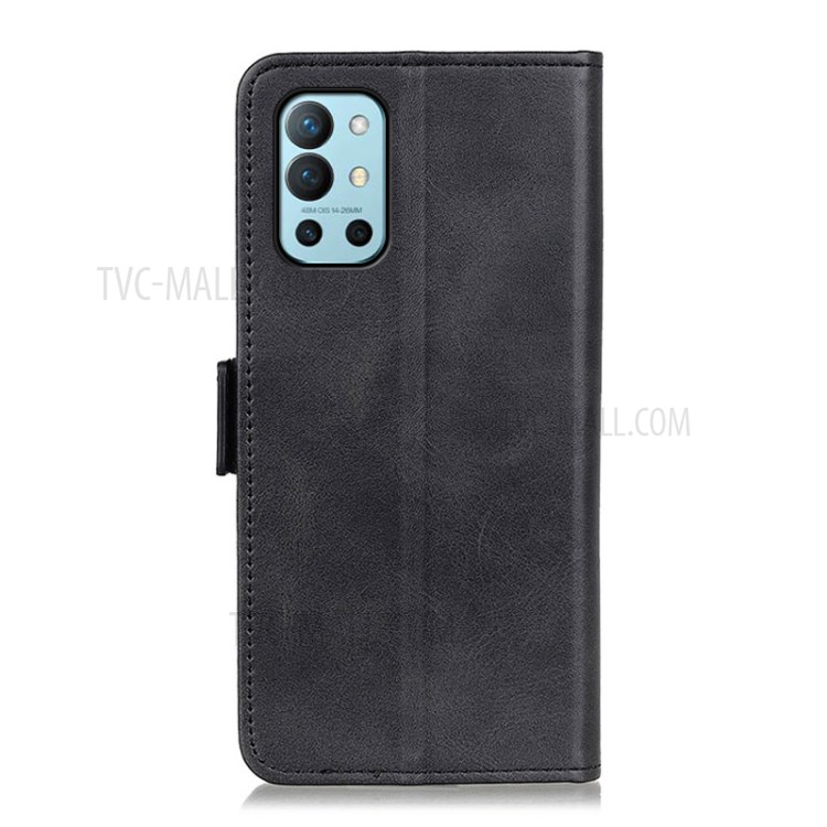 Magnetic Clasp Design Wallet Leather Case Supporting Stand Shell for OnePlus 9R - Black-3