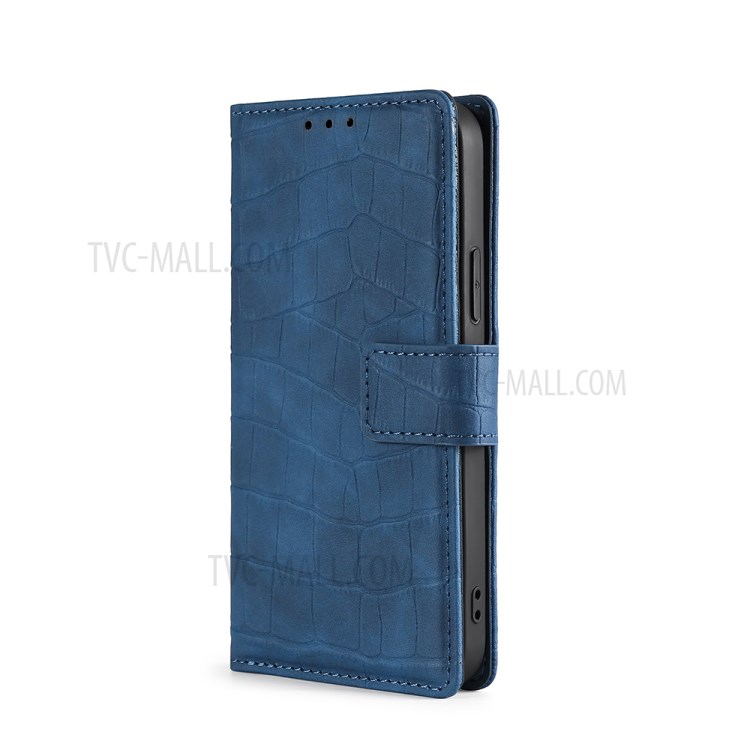 Quality Leather Crocodile Texture Design Stand Wallet Case for OnePlus 9 Pro - Blue-2