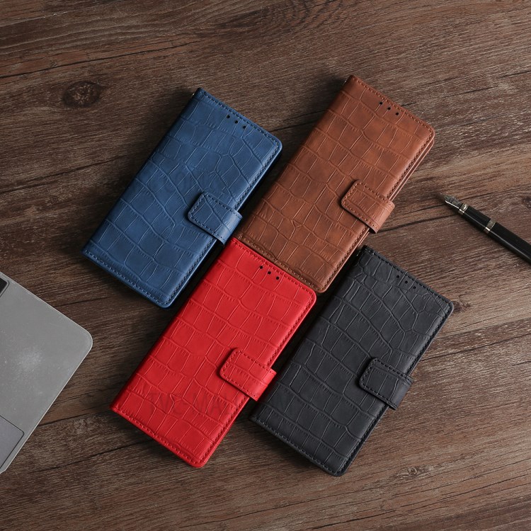 Quality Leather Crocodile Texture Design Stand Wallet Case for OnePlus 9 Pro - Blue-9