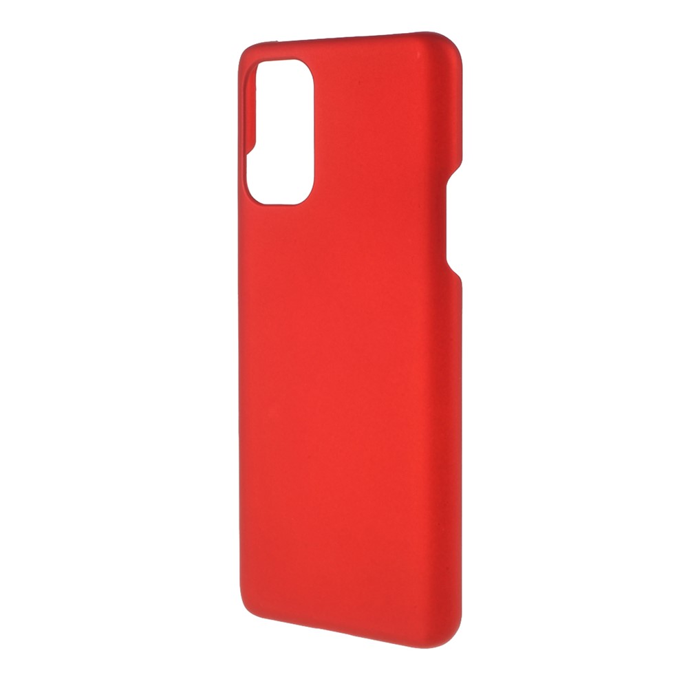 Cubierta Telefónica de Carcasa Dura de Plástico de Piel de Goma Para OnePlus 9R - Rojo