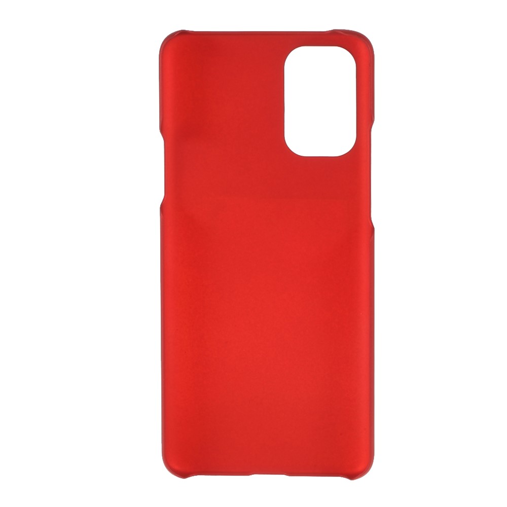 Cubierta Telefónica de Carcasa Dura de Plástico de Piel de Goma Para OnePlus 9R - Rojo