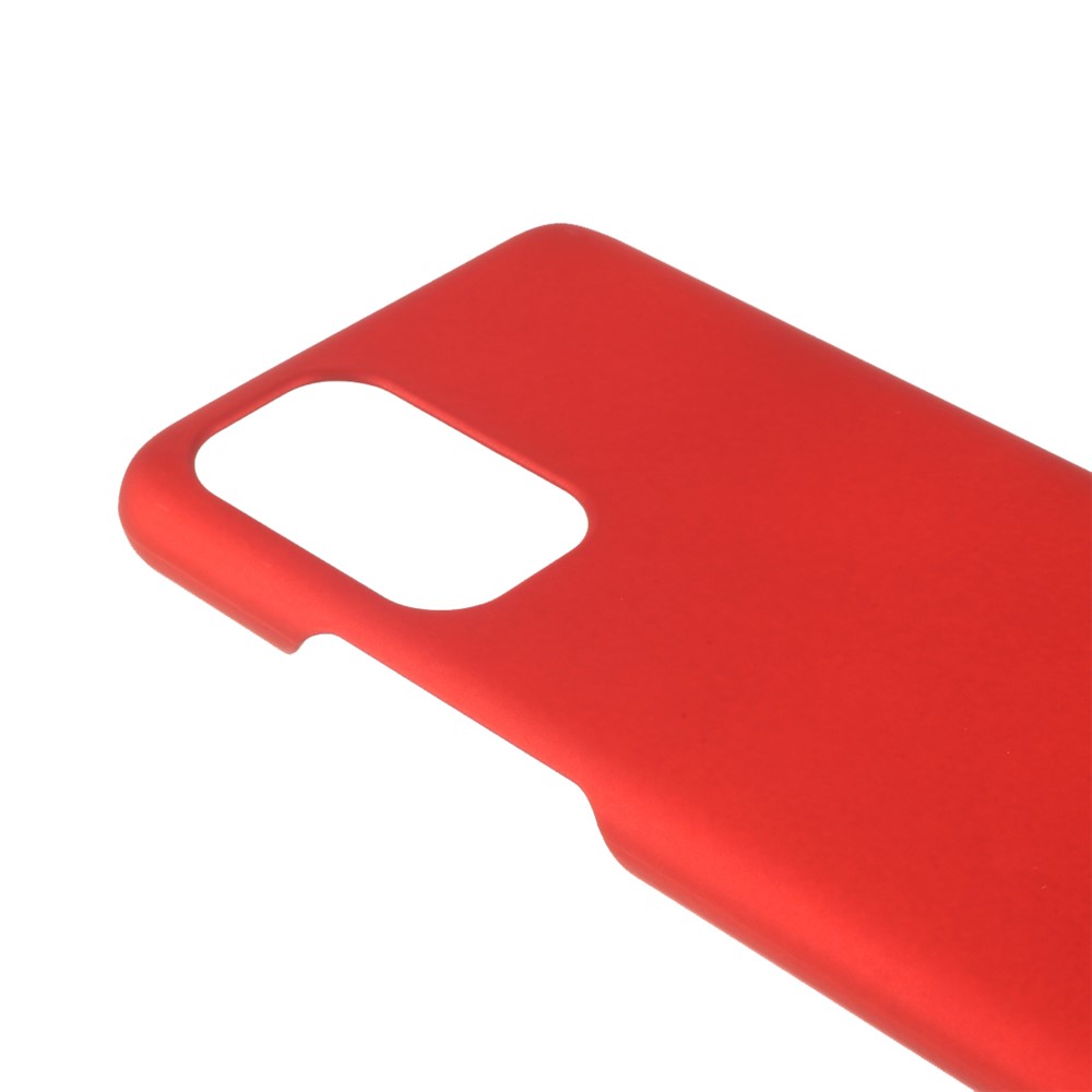 Pelle in Plastica Gommata Involuta di Plastica Copertura Telefonica Per Oneplus 9r - Rosso