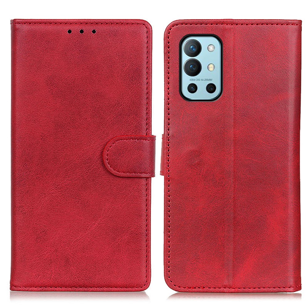 PU Leather Mobile Phone Case Wallet Stand Protective Cover for OnePlus 9R - Red-1