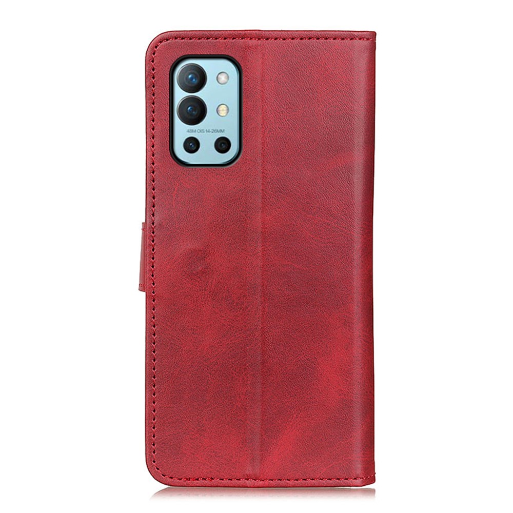 PU Leather Mobile Phone Case Wallet Stand Protective Cover for OnePlus 9R - Red-3