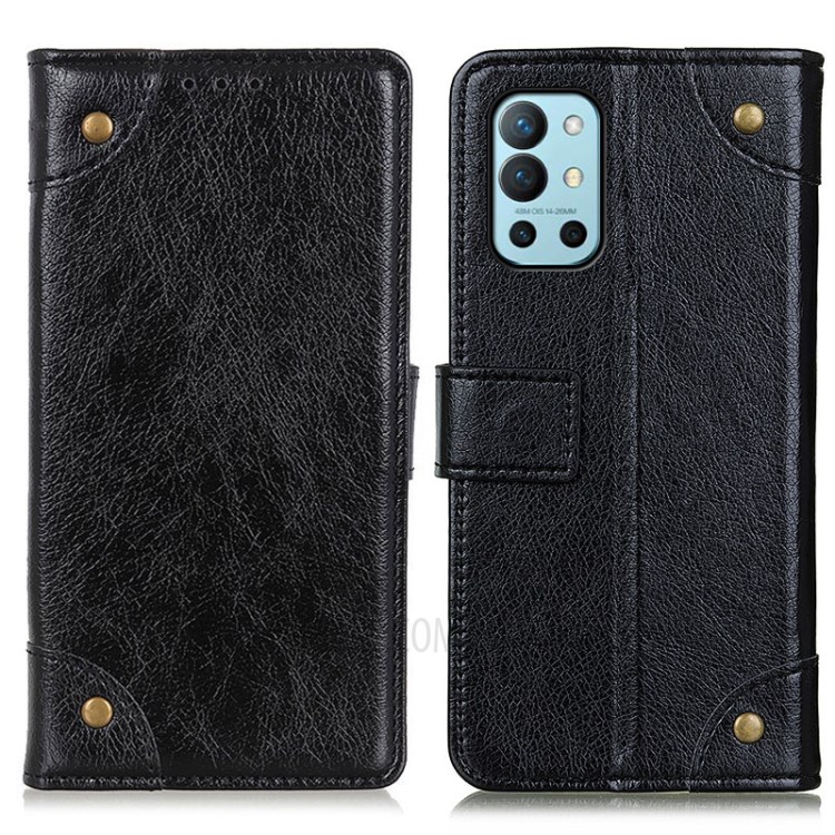 Nappa Texture Wallet Leather Phone Stand Case for OnePlus 9R - Black-1