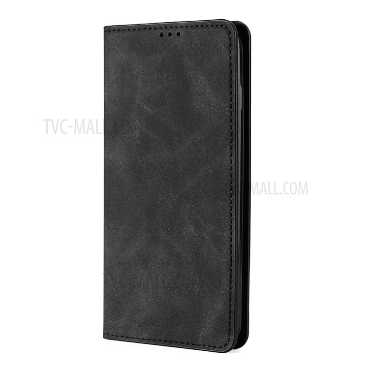 Strong Auto-absorbed Skin-touch Leather Case for OnePlus 9 Pro - Black-2