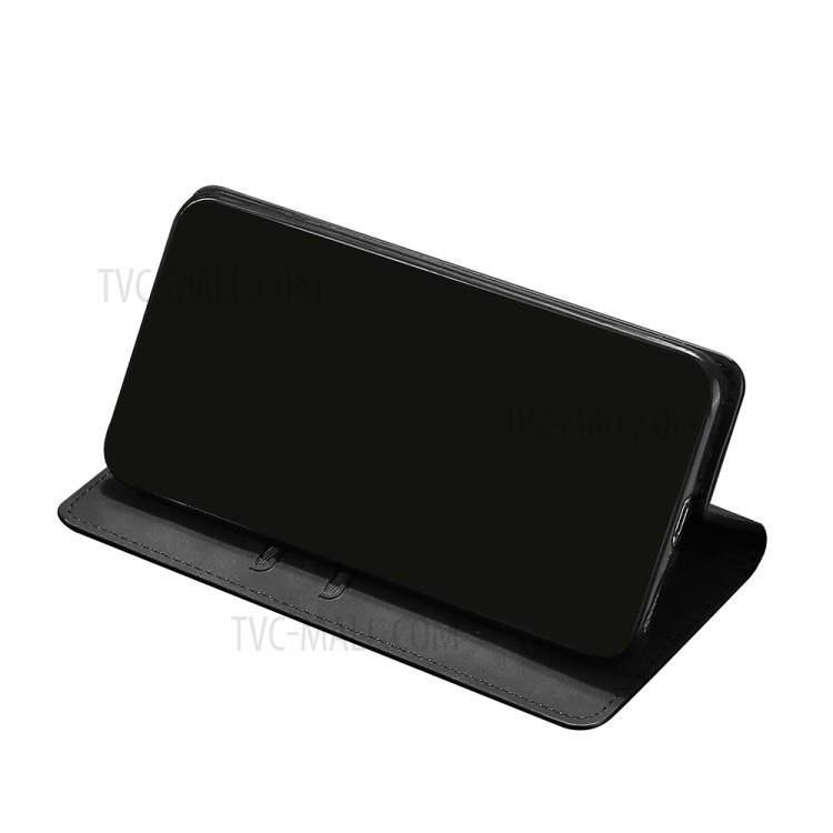 Strong Auto-absorbed Skin-touch Leather Case for OnePlus 9 Pro - Black-4