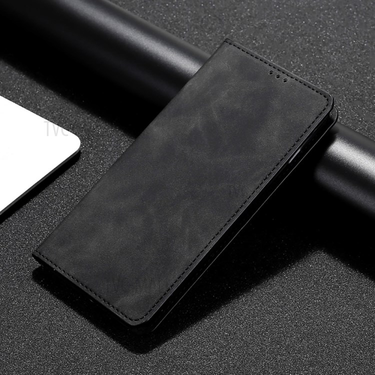 Strong Auto-absorbed Skin-touch Leather Case for OnePlus 9 Pro - Black-8
