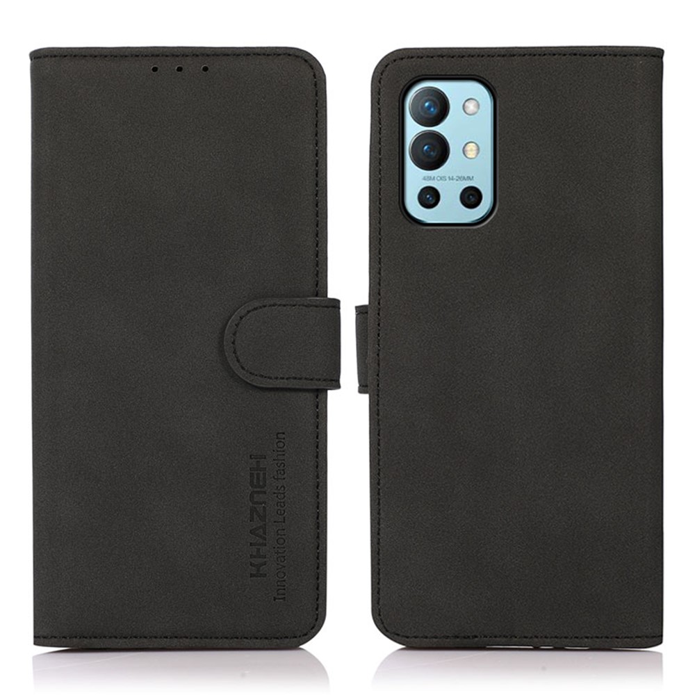 KHAZNEH Textured Quality Stand Wallet Leather Cover Case for OnePlus 9R - Black-1