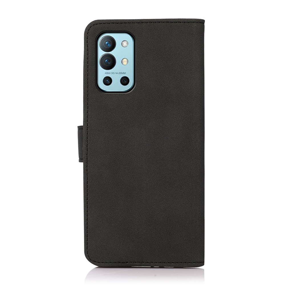 KHAZNEH Textured Quality Stand Wallet Leather Cover Case for OnePlus 9R - Black-3