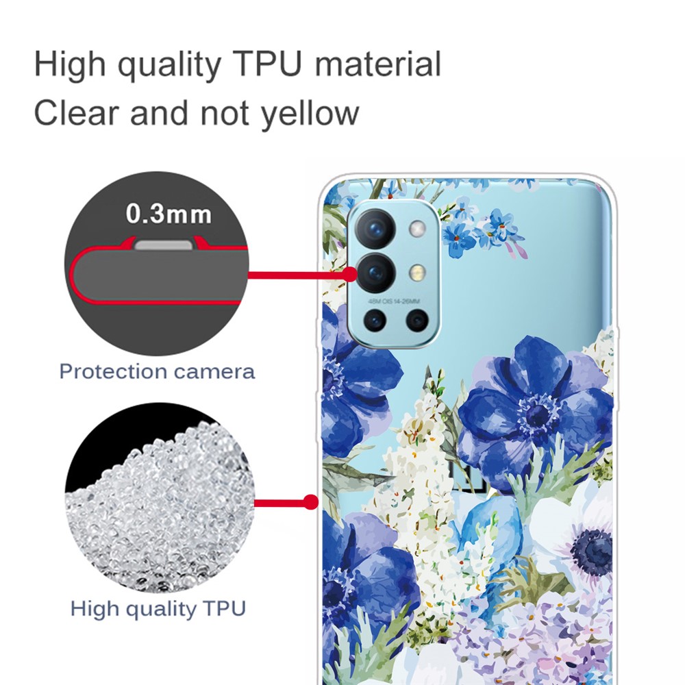 Pattern Printing Design Soft TPU Phone Case Cover for OnePlus 9R - Beautiful Flower-3