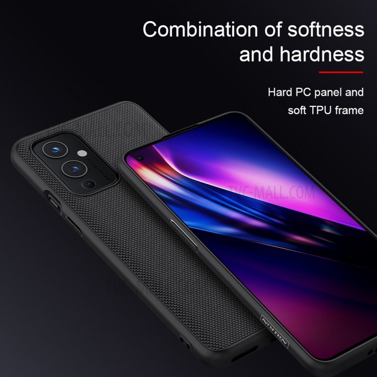 NILLKIN Textured Case PC TPU Combo Cover for OnePlus 9 (EU / US Version) - Black-3