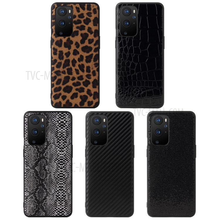 Textured PU Leather Coated Hybrid Phone Cover Shell for OnePlus 9 (EU / US Version) - Carbon Fiber Texture-10