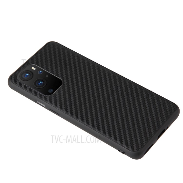 Textured PU Leather Coated Hybrid Phone Cover Shell for OnePlus 9 (EU / US Version) - Carbon Fiber Texture-3