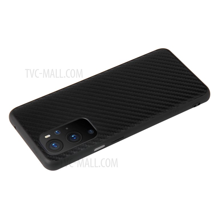 Textured PU Leather Coated Hybrid Phone Cover Shell for OnePlus 9 (EU / US Version) - Carbon Fiber Texture-4