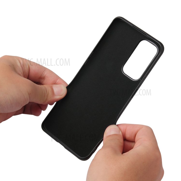 Textured PU Leather Coated Hybrid Phone Cover Shell for OnePlus 9 (EU / US Version) - Carbon Fiber Texture-8