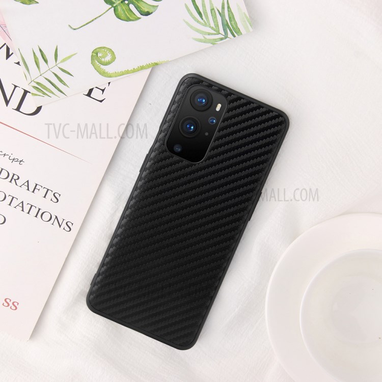 Textured PU Leather Coated Hybrid Phone Cover Shell for OnePlus 9 (EU / US Version) - Carbon Fiber Texture-9