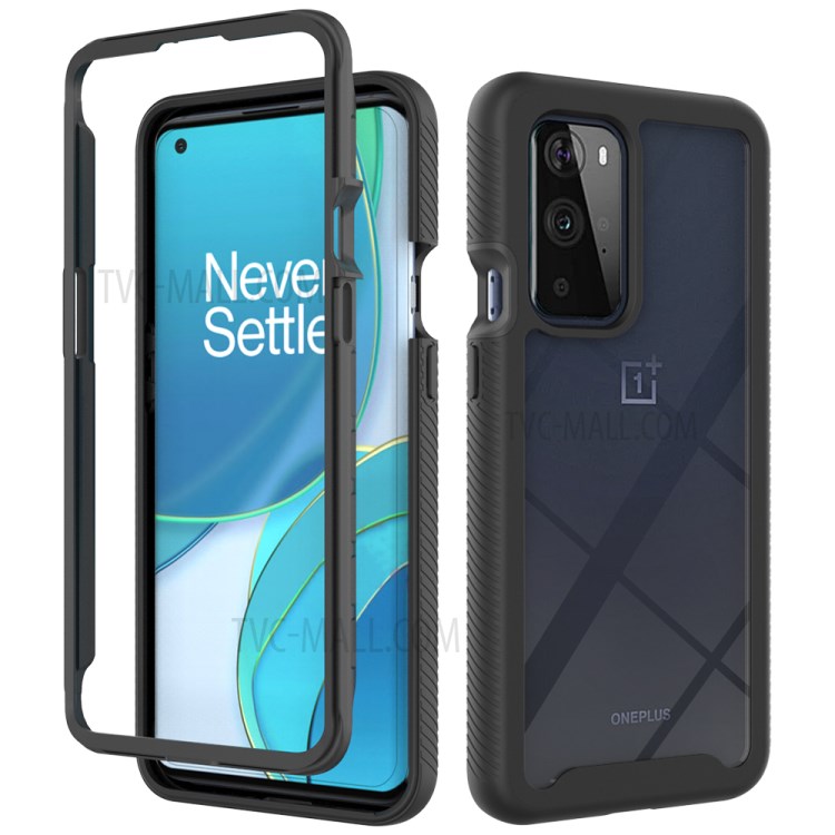 TPU + PC + Acrylic Hybrid Case Shockproof Mobile Phone Cover for OnePlus 9 Pro - Black-1