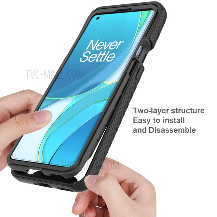 TPU + PC + Acrylic Hybrid Case Shockproof Mobile Phone Cover for OnePlus 9 Pro - Black-4