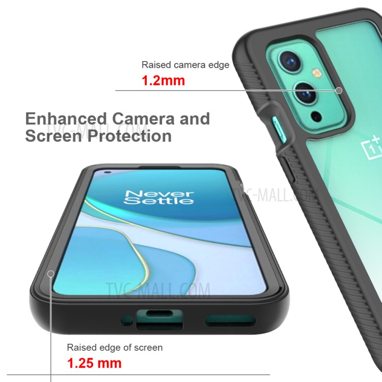 Anti-Drop 360-Degree Full Coverage TPU + PC Hybrid Case for OnePlus 9 - Black-4