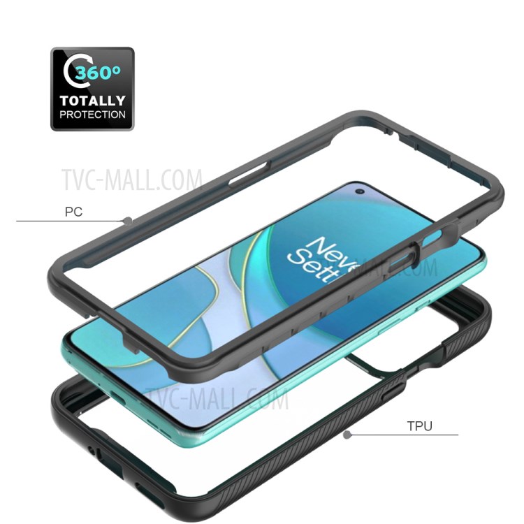 Anti-Drop 360-Degree Full Coverage TPU + PC Hybrid Case for OnePlus 9 - Black-5