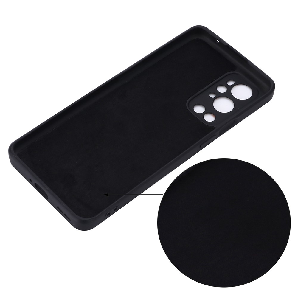 Liquid Silicone Soft Cover Case with Handy Strap for OnePlus 9 Pro - Black-3