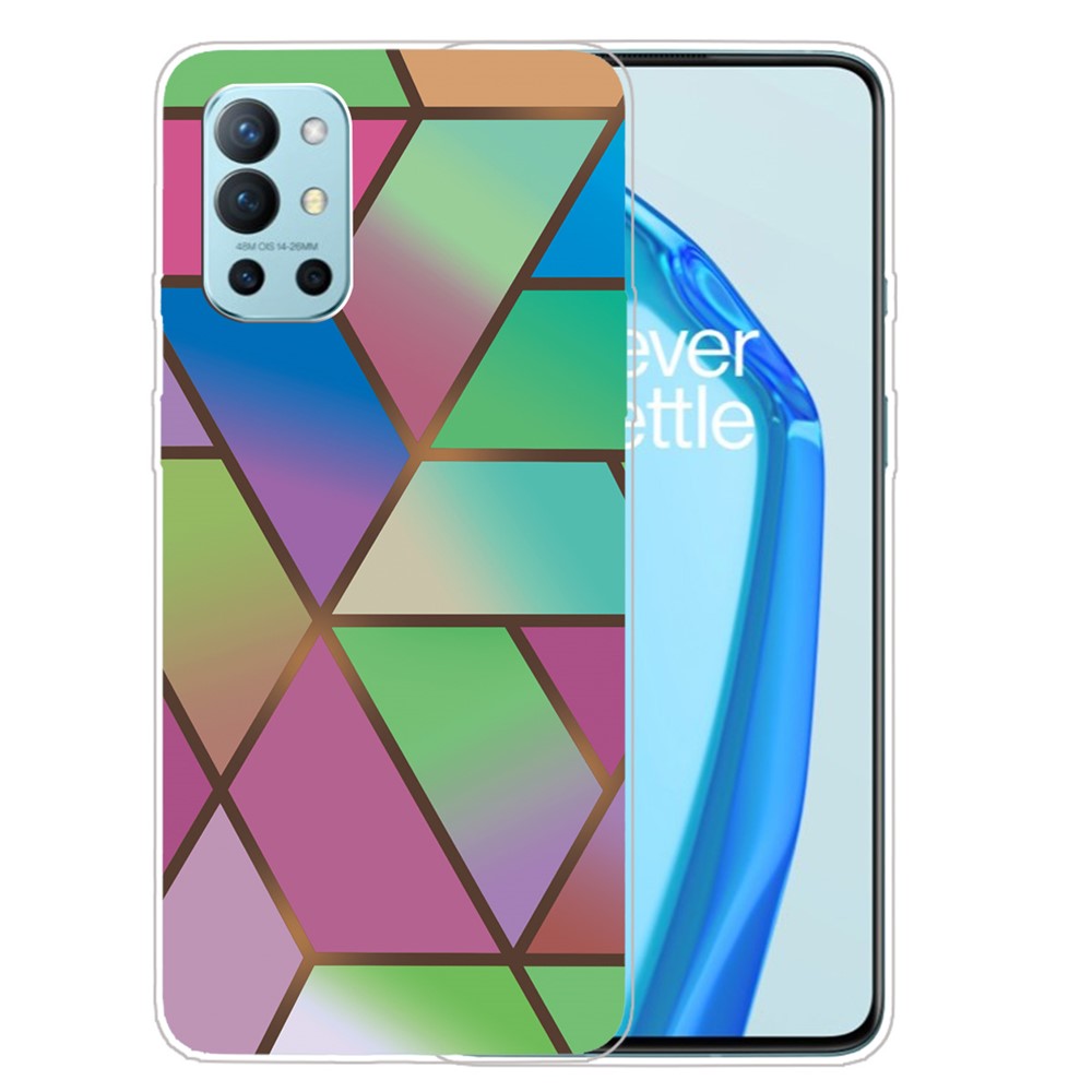 Marble Pattern Design Soft TPU Phone Back Cover Case Protector for OnePlus 9R - Style A-1