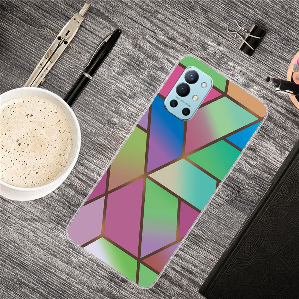 Marble Pattern Design Soft TPU Phone Back Cover Case Protector for OnePlus 9R - Style A-2