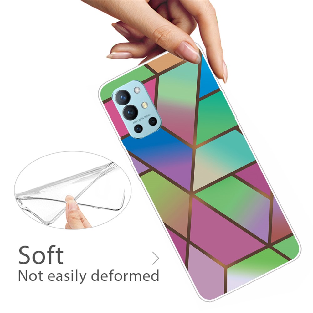 Marble Pattern Design Soft TPU Phone Back Cover Case Protector for OnePlus 9R - Style A-3
