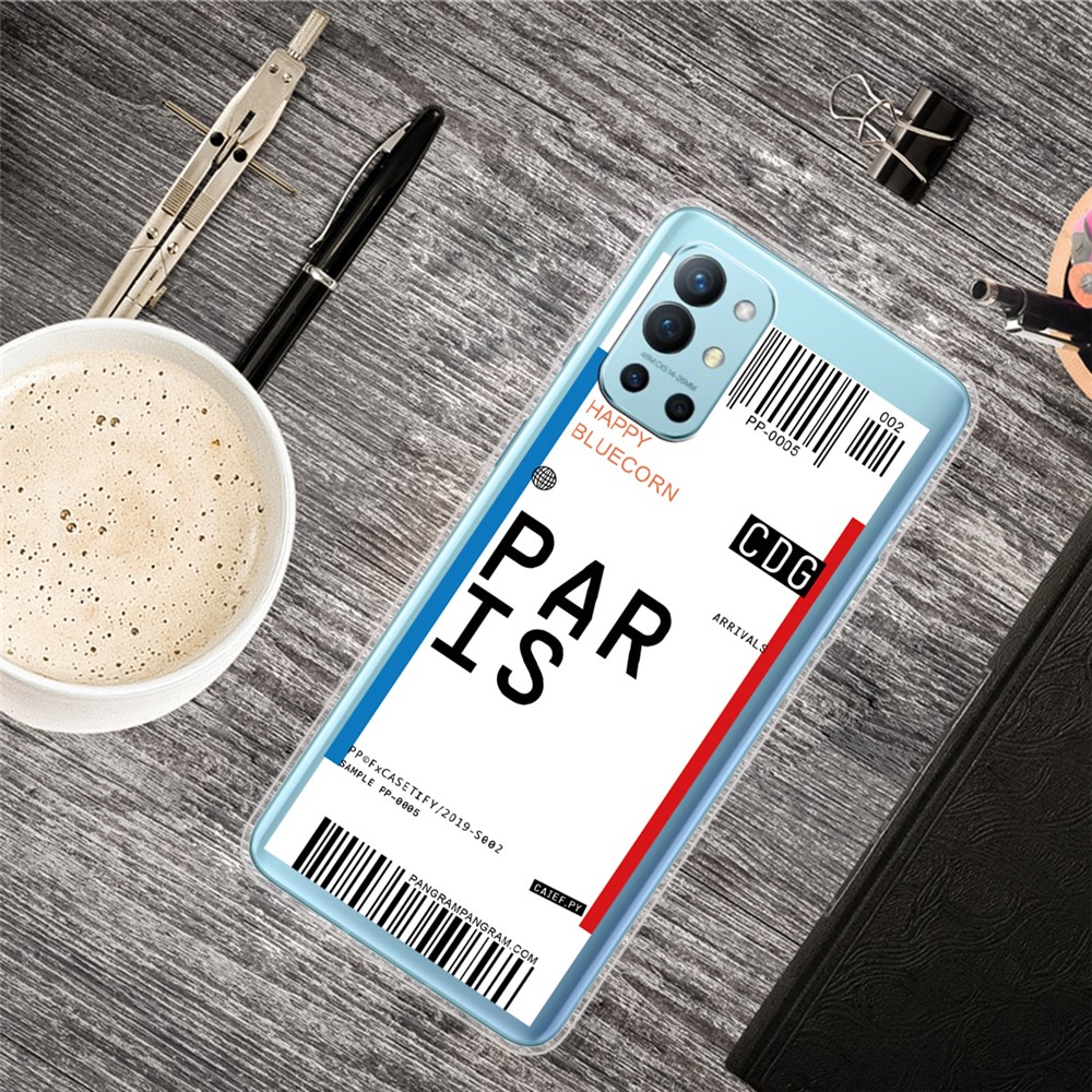 Boarding Check Pattern Printing Cell Phone Cover Shell for OnePlus 9R - Paris-2